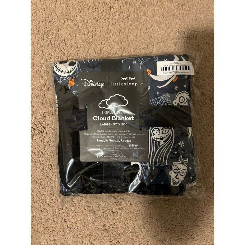NWT little sleepies nightmare before christmas cloud blanket